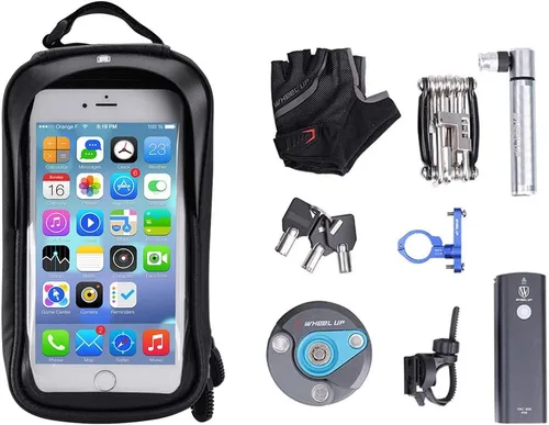 Miniatura 4 de Bolsa de marco de bicicleta, soporte para teléfono de bicicleta, bolsa impermeable para manillar de bicicleta, bolsa de tubo frontal superior