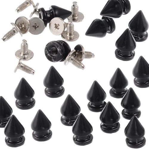 Miniatura 19 de RUBYCA 100 juegos de clavos y tachuelas de metal para árbol de 0.472 in con parte trasera metálica para bricolaje punk, cuero artesanal azul