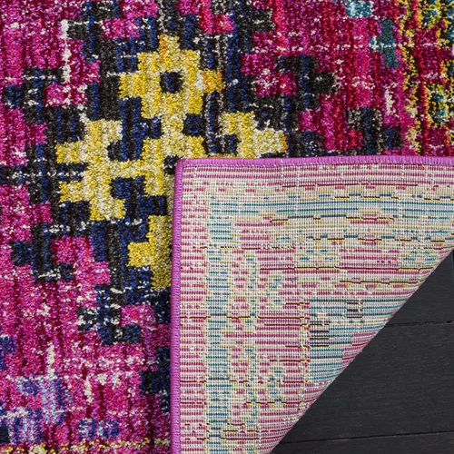 Miniatura 23 de SAFAVIEH Monaco Collection - Alfombra para pasillo, 2.2 x 6 pies, diseño bohemio de enrejado de diamantes, no desprende pelusa y de fácil cuidado