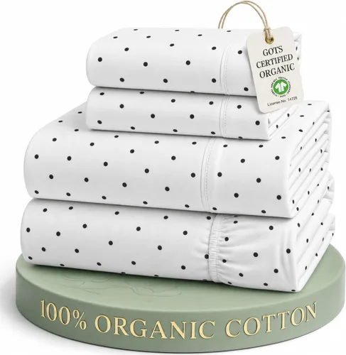 Miniatura 23 de Lane Linen Sábanas de cama tamaño Queen, juego de sábanas 100 % algodón orgánico, sábanas refrescantes suaves tamaño Queen, juego de sábanas Queen