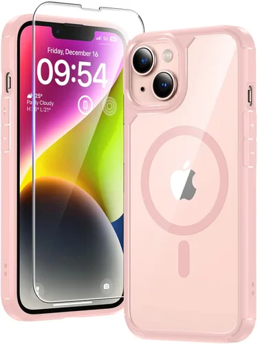 Miniatura 67 de TAURI Funda magnética 2 en 1 transparente para iPhone 14 Pro, compatible con Magsafe [no amarillenta] con protector de pantalla, protección de grado