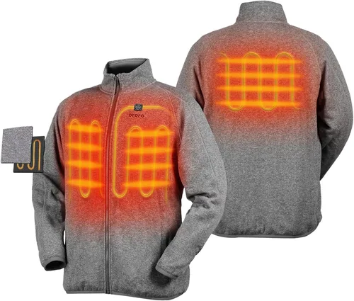Miniatura 2 de ORORO Chaqueta de forro polar con cremallera completa para hombre con batería
