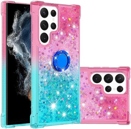 Funda para Samsung Galaxy S22 Ultra, Gradient Quicksand Series Glitter Bling Flowing Liquid Flotante TPU Bumper Cushion Reforzado Corners Women