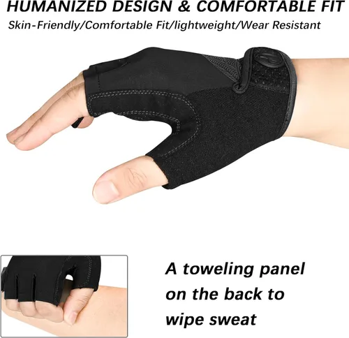 Miniatura 3 de MOREOK Cycling Gloves Bike Gloves for MenWomen-5MM Gel Pad Half Finger Bicycle Biking Gloves for CyclingWeight LiftingGymMotorcycleRowingOutdoor