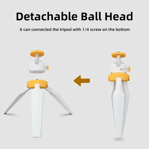 Miniatura 4 de PHOTOOTLEX - Mini trípode para cámara con empuñadura, cabeza de bola ajustable de 360°, trípode portátil compacto para cámara web de escritorio
