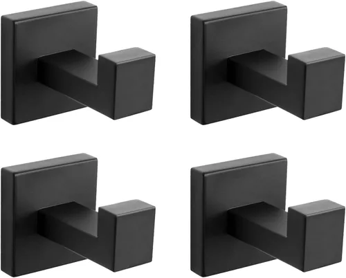 Miniatura 13 de NearMoon Ganchos cuadrados para toallas de baño -SUS304 de acero inoxidable para colgar batas, ganchos resistentes para baño, sala de estar, hotel