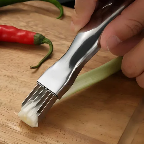 Miniatura 7 de Shred Silk The Knife, cuchillo de cebolla verde picada de acero inoxidable 2024, picador rápido de alimentos, cortador afilado de cebolleta para 1pcs