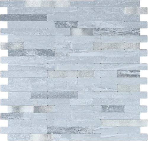Miniatura 18 de Midcard 10 hojas de azulejos de pared adhesivo para salpicaduras de PVC, para salpicaduras de cocina.. Rectangular Marrón Oscuro