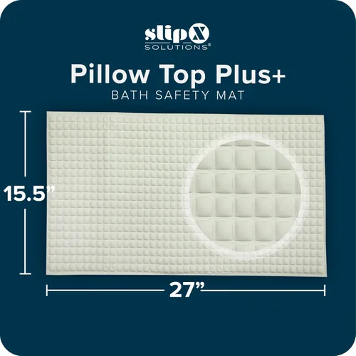 Miniatura 7 de SlipX Solutions Alfombrilla extra cómoda para bañera diseñada para pies sensibles, suavidad similar a la nube con agarre antideslizante, color crema