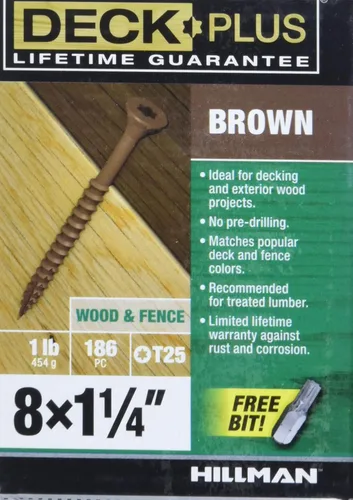 Miniatura 39 de Deck Plus Tornillos para valla y madera exterior con revestimiento epoxi de 3 pulgadas #10 x 3 Torx/Star Drive Incluido, rosca gruesa, tornillo