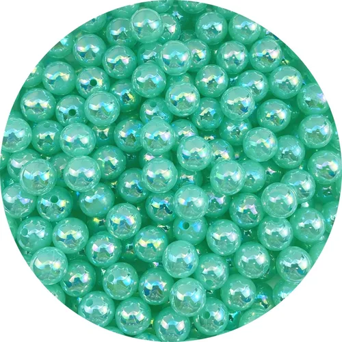 Miniatura 29 de Jmassyang 200 cuentas de perlas brillantes de 0.394 pulgadas (0.394 in), color AB, redondas, de plástico, acrílico, espaciador, manualidades