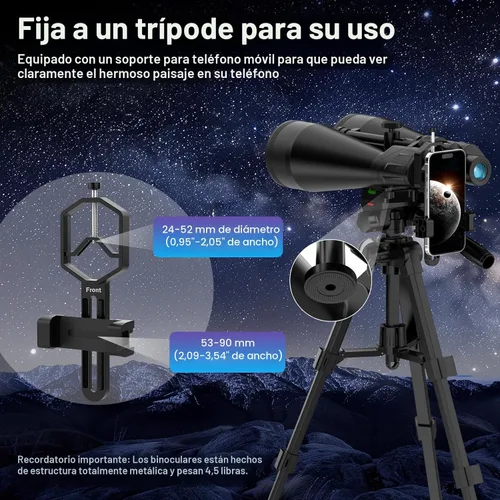 Miniatura 6 de Prismáticos de astronomía de 20 x 80 para adultos, binoculares de observación de estrellas de alta potencia con prisma Bak4, visión de poca luz
