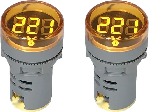 Miniatura 8 de NOYITO Voltímetro digital de CA 80-500V 110V 220V 380V rojo, verde, amarillo, azul, blanco, pantalla digital, cabeza redonda pequeña (paquete de 2)