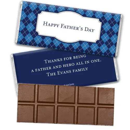 Miniatura 10 de 25 unidades DIY Día del Padre envoltorios personalizados para barras de chocolate (25 unidades) - Patrón de rombos