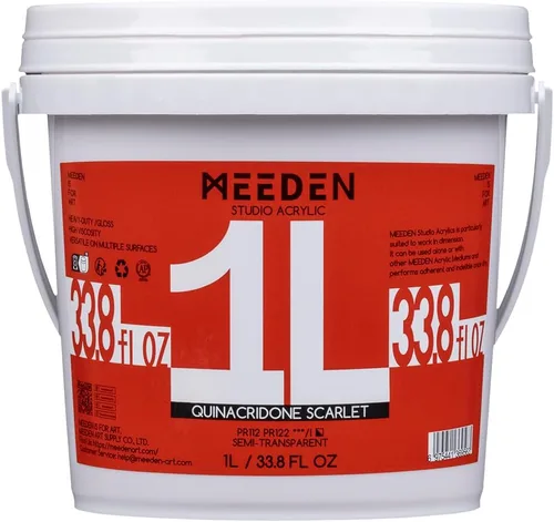 Miniatura 21 de MEEDEN Pintura acrílica blanca de titanio: 1 l/33.8 oz pinturas acrílicas brillantes de cuerpo pesado - Pintura blanca gruesa para lienzo, Blanco