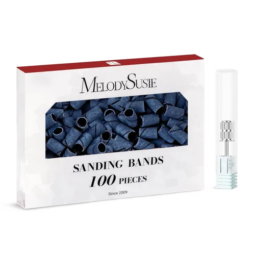 Miniatura 18 de MelodySusie - 100 bandas de lijado para brocas de uñas para lima eléctrica, de grano #80 grueso para limar uñas acrílicas, manicura y pedicura