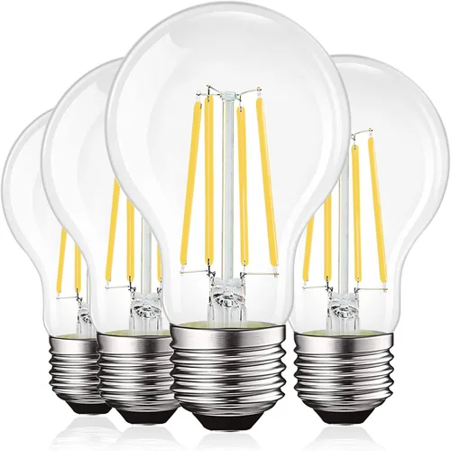 Miniatura 10 de LUXRITE Bombillas LED vintage A19 equivalentes a 100 W, 1600 lúmenes, blanco suave de 3000 K, bombillas Edison regulables, 12 W, clasificación