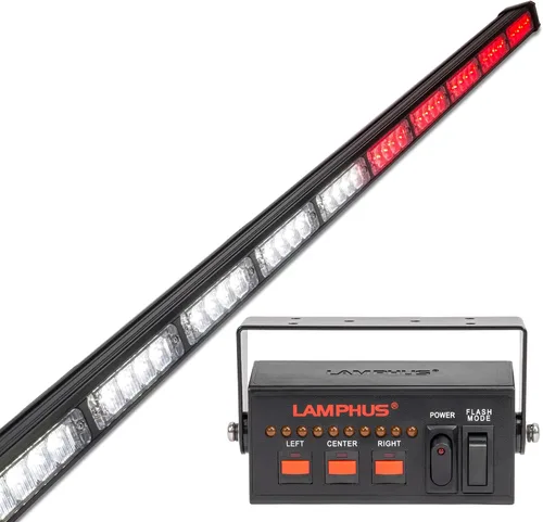 Miniatura 31 de LAMPHUS SolarBlast SBLS104 barra de luces LED de alerta de emergencia e indicación de tránsito, 47 pulgadas, 40 W - ÁMBAR AZUL, ámbar / blanco