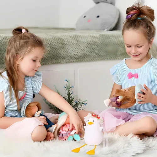 Miniatura 3 de Benson Luz Nocturna de Pato Novia - Lámpara de Pato Linda con Tocado de Flores, Luz Cálida Regulable y Temporizador para Habitación, Cumpleaños