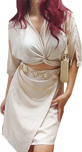 Miniatura 6 de Cinturón de cadena de metal de varias capas para mujer, estilo bohemio, para el sol, para el vientre, para la cintura