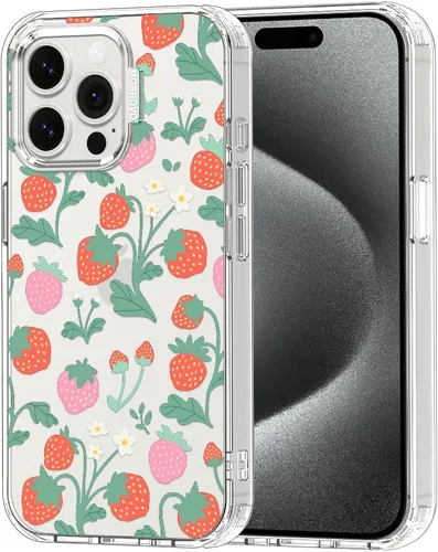 MOSNOVO Funda para iPhone 15 Pro Max, [Protección contra caídas de grado militar Buffertech de 6.6 pies] [Tecnología antidespegado] Diseño de funda
