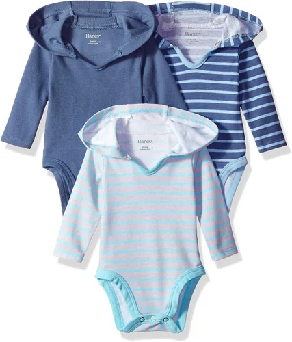 Miniatura 19 de Hanes Body de manga larga para bebé, sudadera con capucha para niños y niñas, paquete de 3