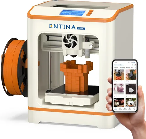 Miniatura 10 de Entina TINA2S Impresoras 3D con impresión WiFi en la nube, totalmente montadas con nivelación automática, enorme biblioteca, mini impresora 3D
