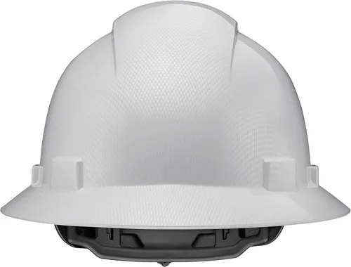 Miniatura 8 de Casco duro de construcción OSHA con diseño de fibra de carbono de ala completa, sin ventilación, acabado brillante, con suspensión de 6 puntos por