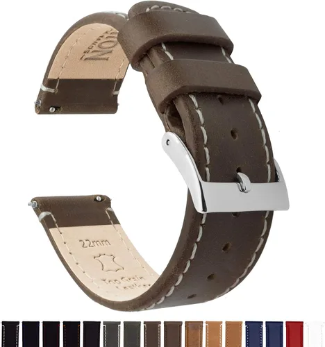 Miniatura 2 de Barton - Correa de reloj de cuero flor con liberación rápida - Ancho a elegir - 16mm, 18mm, 19mm, 20mm, 21mm, 22mm, 23mm o 24mm
