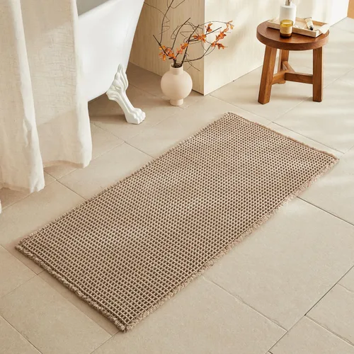 Miniatura 62 de TYUU Tapete de baño estilo gofre, tapete de baño bohemio, antideslizante, lavable, súper absorbente, de secado rápido, bonito tapete de baño