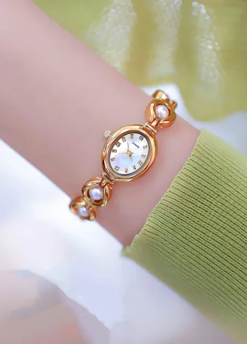 Miniatura 5 de ADSBIAOYE Elegante reloj de vestir de mujer perla reloj de moda oval dial regalo reloj impermeable para mujer
