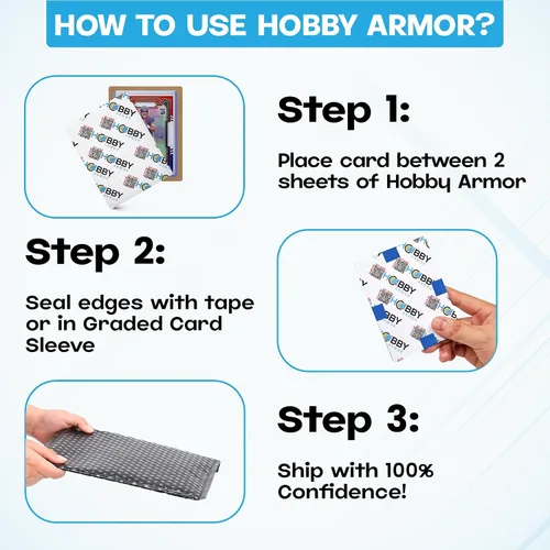 Miniatura 6 de Hobby Armor - Paquete de 100 protectores de envío de tarjetas coleccionables de 3.5 x 4.5 pulgadas con esquinas redondeadas, protector de tarjetas