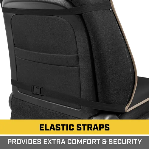 Miniatura 7 de CAT® Funda impermeable para asiento de automóvil para asientos delanteros, 1 pieza con ribete beige, funda de asiento de neopreno duradera