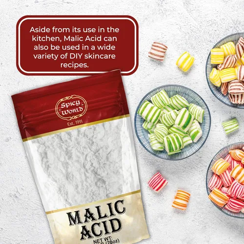 Miniatura 8 de Spicy World Polvo de ácido málico de 1.75 libras (28 onzas), grado alimenticio, cristales, sabor agrio, 1 paquete cada uno