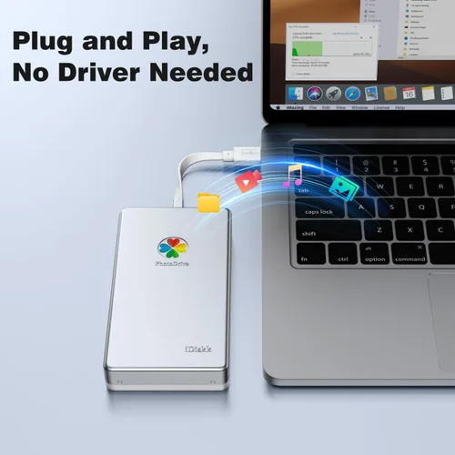 Miniatura 6 de iDiskk Disco duro externo certificado por Apple de 500 GB para iPhone, iPad, teléfono Android, MacBook, Copia de seguridad automática Fotos Videos