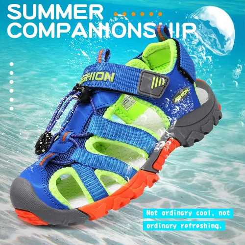 Miniatura 2 de Littleplum Sandalias para niños con puntera cerrada, sandalias deportivas para niños pequeños, zapatos de verano para niños grandes, caminar