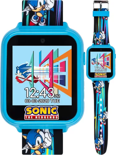 Miniatura 5 de Accutime Reloj inteligente educativo SEGA Sonic The Hedgehog azul con pantalla táctil para niños, niñas y niños pequeños, 40 mm, Moderno Velocidad