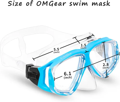 Miniatura 6 de OMGear - Gafas de natación con cubierta para la nariz, máscara de buceo y esnórquel, máscara para niños y adultos, máscara de esnórquel para buceo