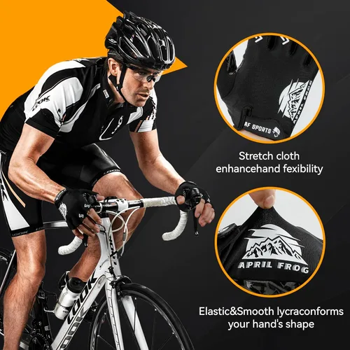 Miniatura 3 de Guantes deportivos de ciclismo para bicicleta Guantes de bicicleta de medio dedo para hombres y mujeres con almohadilla de gel de 0.197 in - Guantes