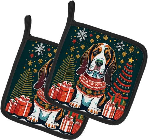 Miniatura 8 de Caroline's Treasures Fawn Pug - Par de soportes para ollas de Navidad, resistentes al calor, juego de ollas para horno, almohadillas calientes