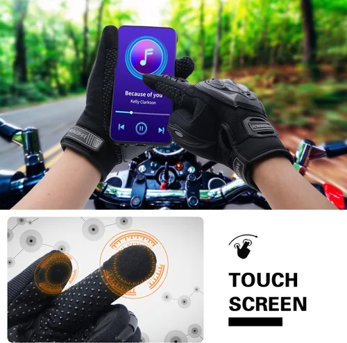 Miniatura 3 de Guantes de Motocicleta con Pantalla Táctil de Dedo Completo Guantes de Equitación con Protección de Nudillos para Hombres y Mujeres para Conducción