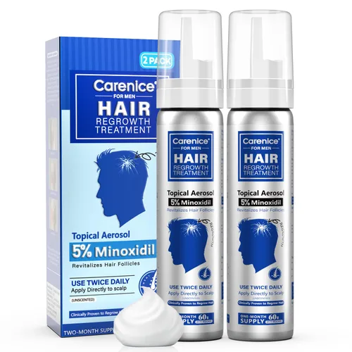 Espuma tópica de minoxidil al 5 %, aerosol de minoxidil para hombres, impregnado con biotina, tratamiento para el crecimiento del cabello, apoya el