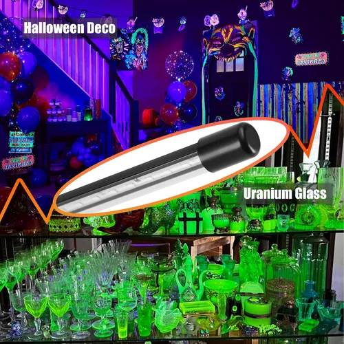 Miniatura 6 de Paquete de 1 barra de luz negra USB, luz negra LED portátil con soporte, interruptor, cable de 5 pies para fiesta de neón fluorescente, póster