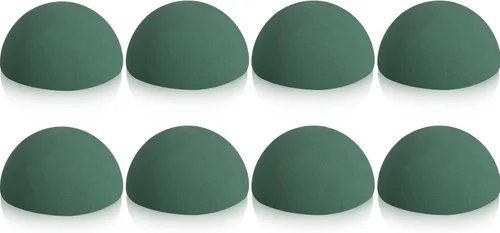 Miniatura 9 de Shihanee 8 unidades, media bola, diseño floral, de espuma seca, color verde, redondas, bolas secas, grandes para manualidades de ramos de plantas