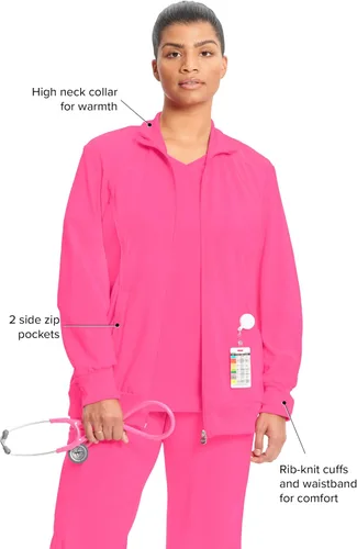 Miniatura 4 de Infinity by Cherokee 2391A - Chaquetas médicas con cremallera frontal para mujer, tela elástica en 4 direcciones