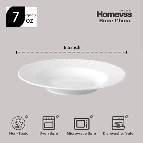 Miniatura 8 de HomeVss, nuevo juego de vajilla de porcelana de hueso, diseño de diamante en relieve, juego de 48 piezas Diamond