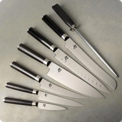 Miniatura 3 de Shun Juego clásico de 8 piezas para estudiantes, incluye chef de 8 pulgadas, pelado de 3.5 pulgadas, cuchillos utilitarios de 6 pulgadas y más