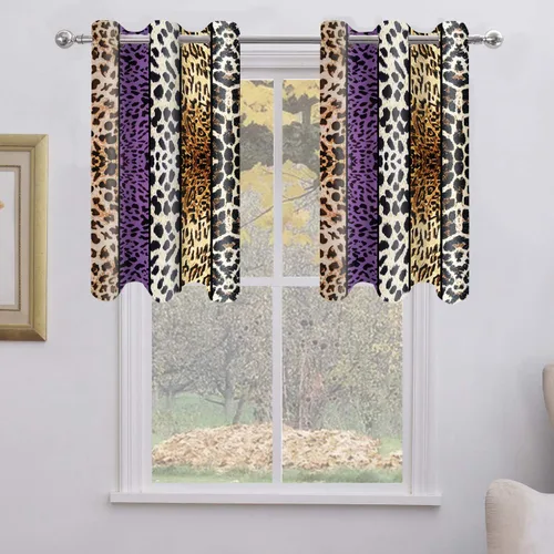 Miniatura 15 de Cortina opaca con estampado de animales salvajes, para oscurecer la habitación, con aislamiento térmico, con ojales para sala, comedor, dormitorio