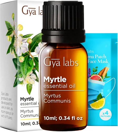 Gya Labs - Aceite esencial de mirto para respirar, aceite de mirto natural para el sueño y el estrés, 100 % puro, de grado terapéutico, para