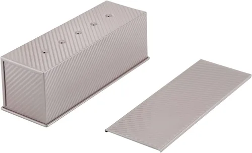 Miniatura 7 de CHEFMADE Caja tostadora con tapa, a rayas o estructura lisa, antiadherente, Teflon, para hornear